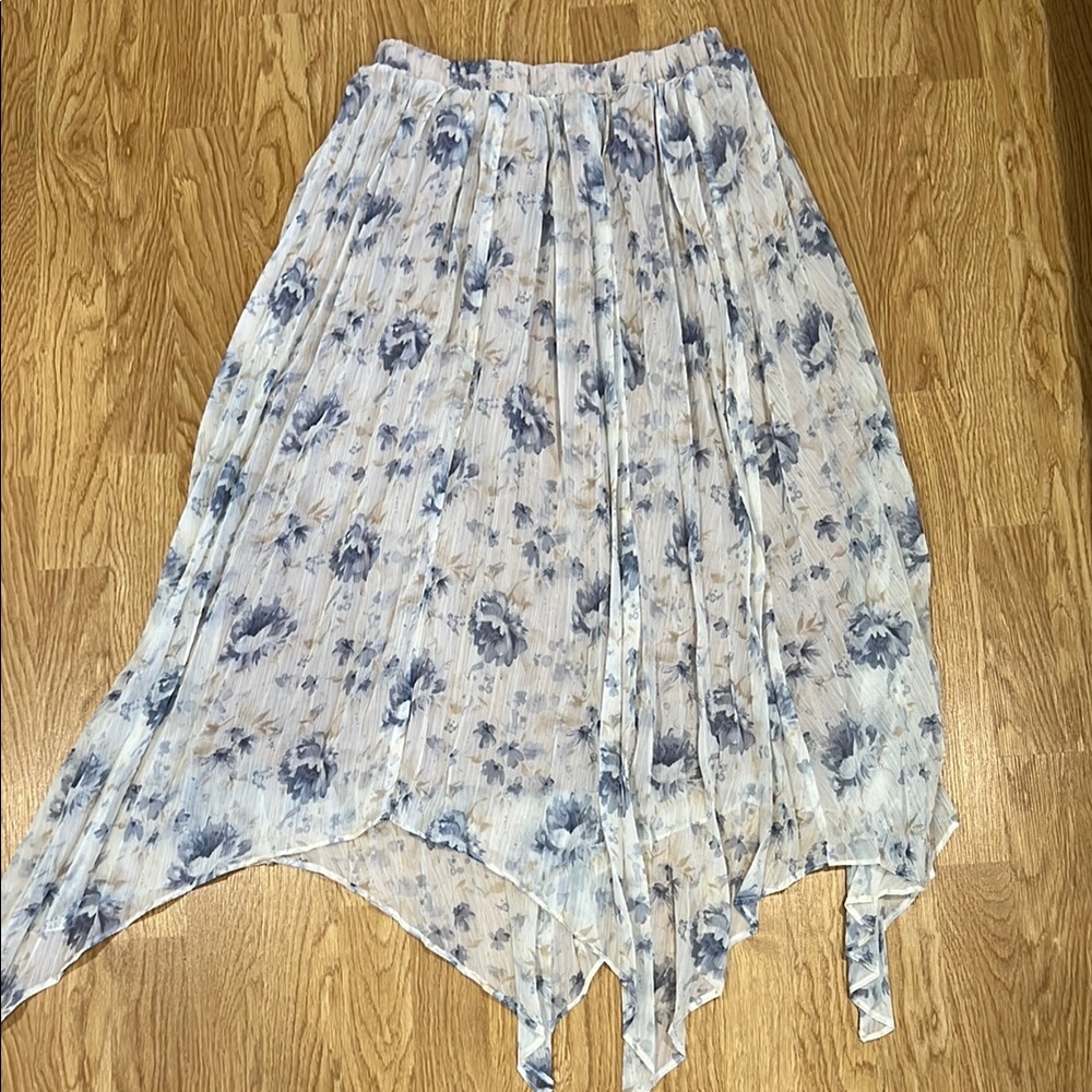 Floral Blue and White Women's Skirt